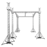 ProX 12D PR3 stage roofing system featuring 7 ft speaker wings and chain hoist rigging hardware
