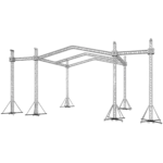 ProX 12D stage roofing system with speaker wings and chain hoist rigging hardware
