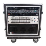 ProX 12U shockproof amp rack ATA flight case in professional studio application setup