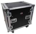 ProX 12U shockproof amp rack ATA flight case with caster wheels dimensional specifications diagram