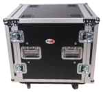 ProX 12U shockproof amp rack ATA flight case with dimensional specifications and measurements diagram