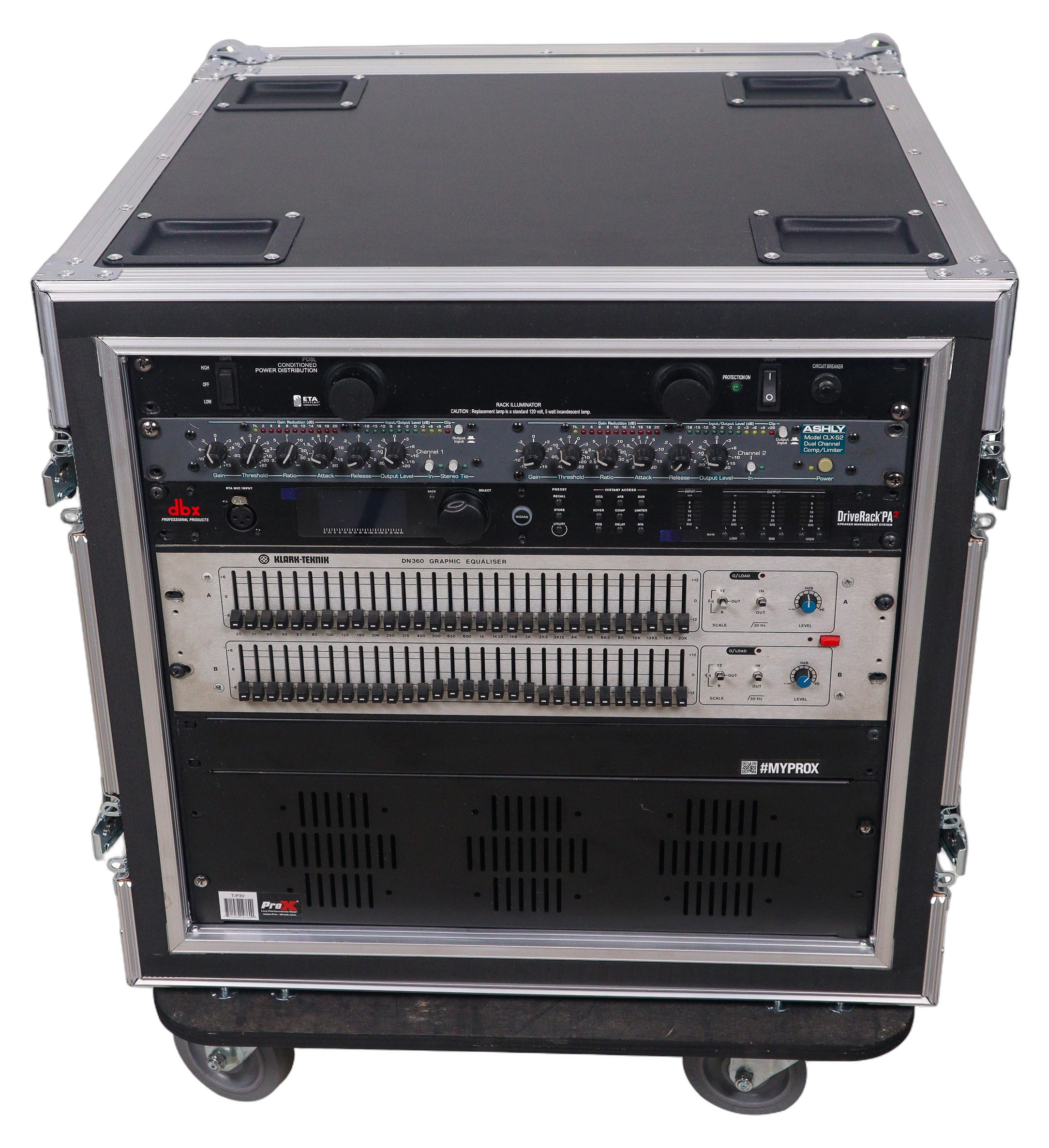 ProX 12U Shockproof ATA Flight Case Amp Rack ProX 12U shockproof ATA flight case with 20-inch depth for amplifier equipment storage