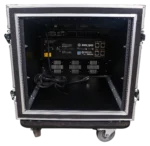 ProX 12U shockproof amp rack ATA flight case with 20-inch depth, side profile view showing rugged construction