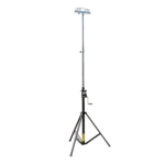 ProX 14 foot heavy-duty lighting crank truss stage stand with T-adapter mounted on professional stage setup