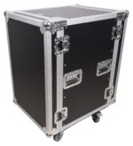 ProX 14U vertical amp rack mount flight case with caster wheels dimensional diagram specifications
