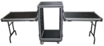 ProX 14U shockproof amp rack ATA flight case showing protective latch and corner detail