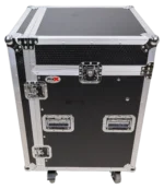 ProX 14U vertical rack mount flight case with caster wheels dimensional specifications and measurements