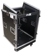 ProX 14U vertical rack mount flight case with caster wheels dimensional diagram specifications