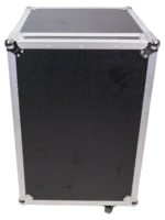 ProX 14U vertical rack mount flight case with caster wheels and top mixer combo amp rack