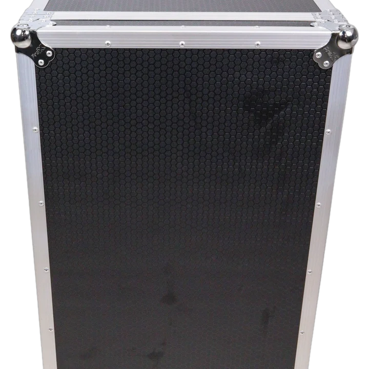 ProX 14U vertical rack mount flight case with caster wheels and top mixer combo amp rack