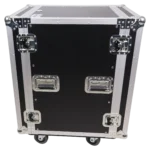 ProX 16U vertical amp rack mount flight case with caster wheels dimensional diagram specifications