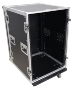 ProX 16U flight case caster wheel and corner reinforcement detail showing durability