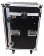 ProX 16U vertical rack mount flight case with caster wheels dimensional diagram specifications