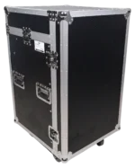 ProX 16U vertical rack mount flight case with caster wheels dimensional diagram specifications