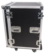 ProX 16U vertical amp rack mount flight case with caster wheels dimensional diagram specifications