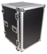 ProX 16U vertical amp rack mount flight case with caster wheels dimensional diagram specifications
