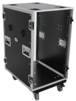 ProX 18U Space Amp Rack Mount ATA Flight Case with casters in professional studio application setup
