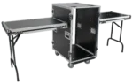 ProX 18U Space Amp Rack Mount ATA Flight Case with casters, 24 inch depth, front view