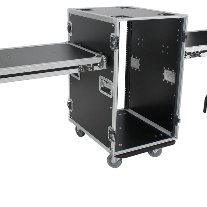 ProX 18U Space Amp Rack Mount ATA Flight Case with casters, 24 inch depth, front view