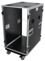 ProX 18U Space Amp Rack Mount ATA Flight Case with casters, 24 inch depth, front view