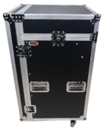 ProX 18U vertical rack mount flight case with 10U top mixer combo amp rack dimensional diagram specifications