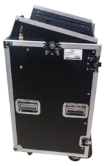 ProX 18U vertical rack mount flight case with 10U top mixer combo amp rack dimensional diagram specifications