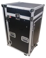 ProX 18U vertical rack mount flight case dimensional diagram with measurements and specifications