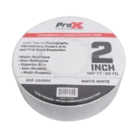 ProX 2 inch 180 foot matte white commercial grade gaffer tape roll front view