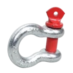 ProX 2 ton galvanized screw pin anchor U shackle with detailed view of pin mechanism and rigging hardware