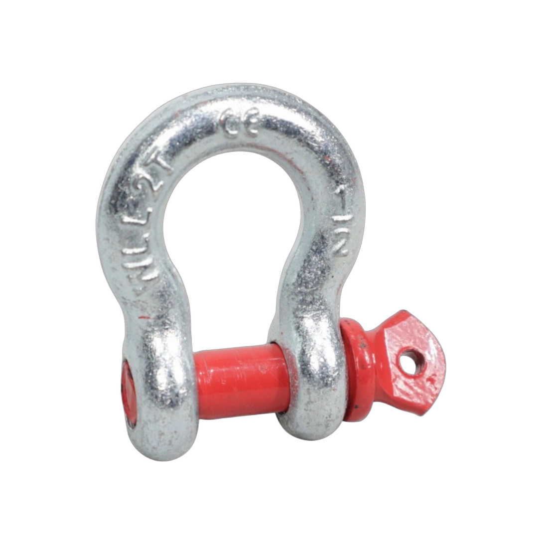 ProX 2 Ton Galvanized Screw Pin Anchor U Shackle ProX 2 ton galvanized screw pin anchor U shackle with 1/2 inch pin front view