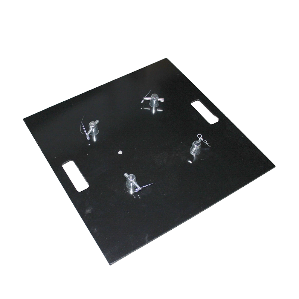 ProX 24 Inch Steel Truss Base Plate Front View ProX 24 inch steel 10mm truss base plate with black finish and connectors for F34 F32 F31 conical square truss