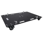 ProX 24x30 inch rolling base plate with locking casters for modular truss systems, black finish front view