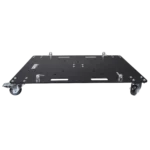 ProX rolling base plate with locking casters supporting modular truss grid system in professional setup