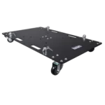 ProX 24x30 inch rolling base plate with locking casters for modular truss systems, black finish front view