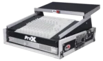 ProX 2U rack front and 10U top mixer mobile DJ combo ATA flight case front view