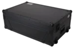 ProX 2U flight road case with LED lighting detail and black finish hardware close-up