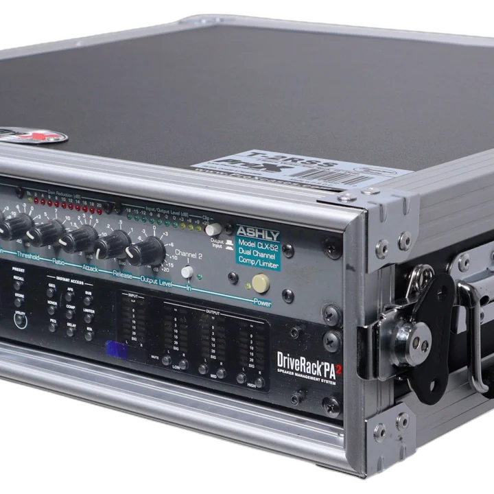 ProX 2U 2 space rack mount ATA flight case with 19 inch depth, front panel view