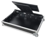 ProX 32 inch LED floor monitor TV close-up detail of control panel and adjustment mechanisms
