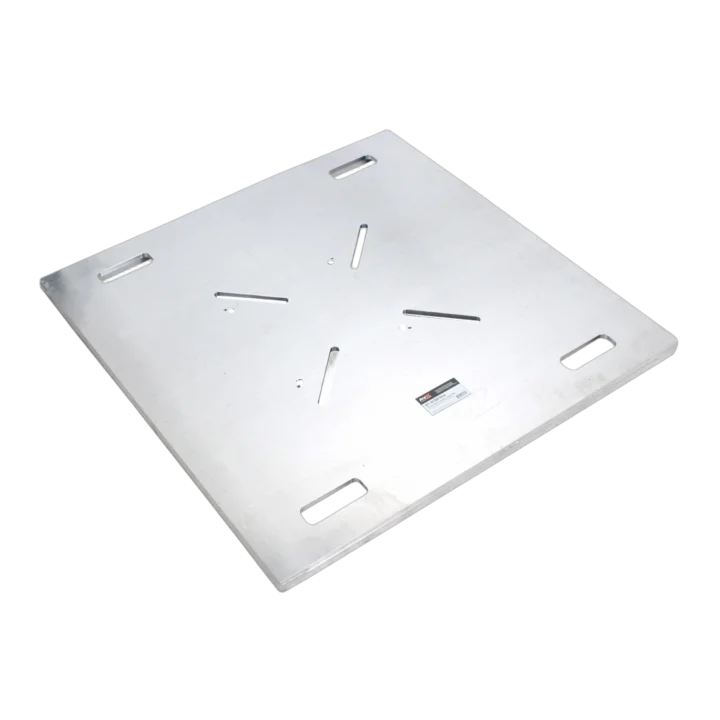 ProX 36 inch aluminum BoltX base plate with raised frame for bolted box truss systems, front view