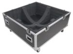 ProX 36 inch mirror ball flight case rear panel with wheels and latch hardware