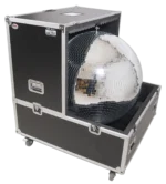 ProX 40 inch mirror ball flight case showing removable top cover and wheel detail