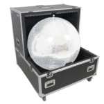 ProX 40 inch mirror ball flight road case with wheels and removable top covers front view