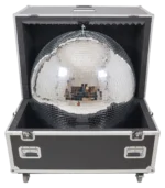 ProX 40-inch mirror ball flight road case featuring wheels and removable top cover panels