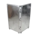 ProX 4-foot heavy-duty aluminum ventilated crowd barrier corner base assembly showing structural joints