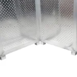 ProX heavy-duty aluminum ventilated crowd barrier corner base joint detail showing construction