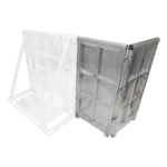ProX 4-foot heavy-duty aluminum ventilated crowd barrier corner base dimensional specifications and measurements