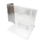 ProX 4-foot heavy-duty aluminum ventilated crowd barrier corner base with dimensional specifications and measurements