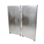 ProX 4FT heavy-duty aluminum ventilated crowd barrier corner base rear panel showing structural support and mounting details