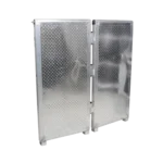 ProX 4-foot heavy-duty aluminum ventilated crowd barrier corner base shown from side angle
