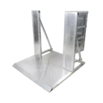 ProX 4-foot aluminum ventilated crowd barrier door and base installed at event venue entrance